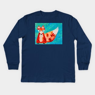 Fox and Man Surreal Art Kids Long Sleeve T-Shirt